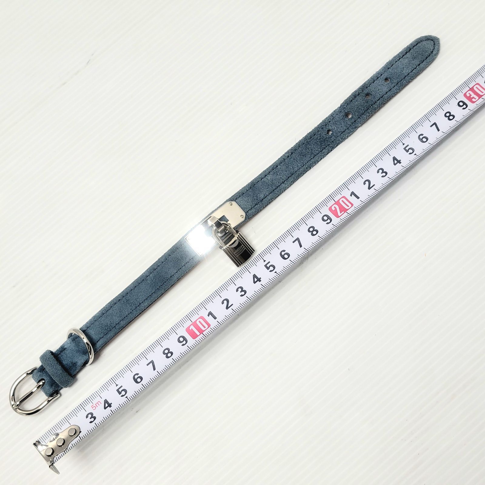 美品】HERMES エルメス ケリー ドッグカラー スウェード ブルー カデナ