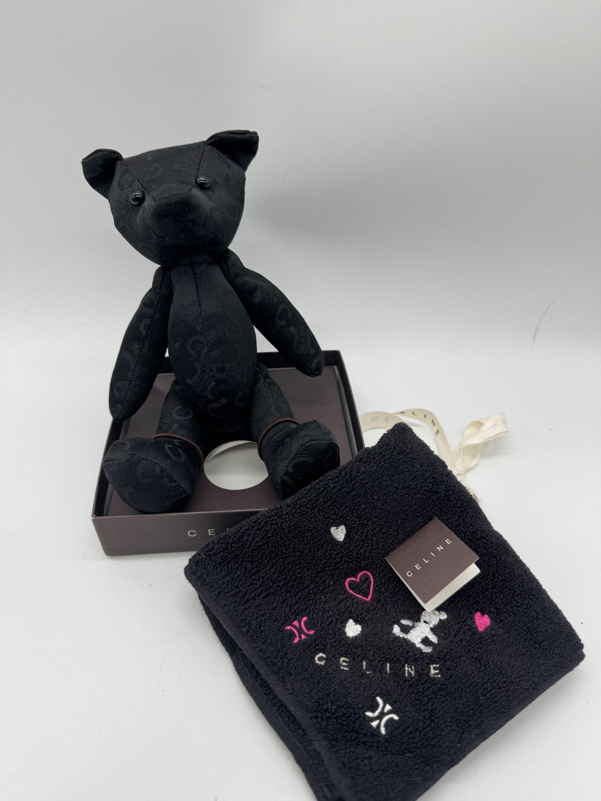 未使用品】CELINE セリーヌ テディベアハンカチセット ブラック p2480