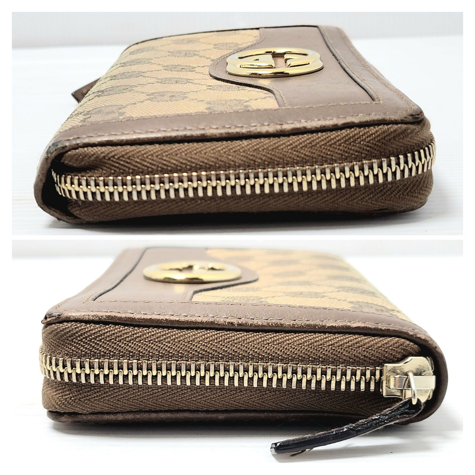 美品】GUCCI 長財布 2点セット GGキャンバス ラウンドファスナー 