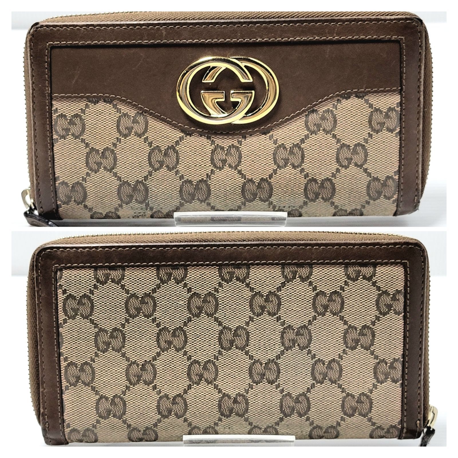 美品】GUCCI 長財布 2点セット GGキャンバス ラウンドファスナー 
