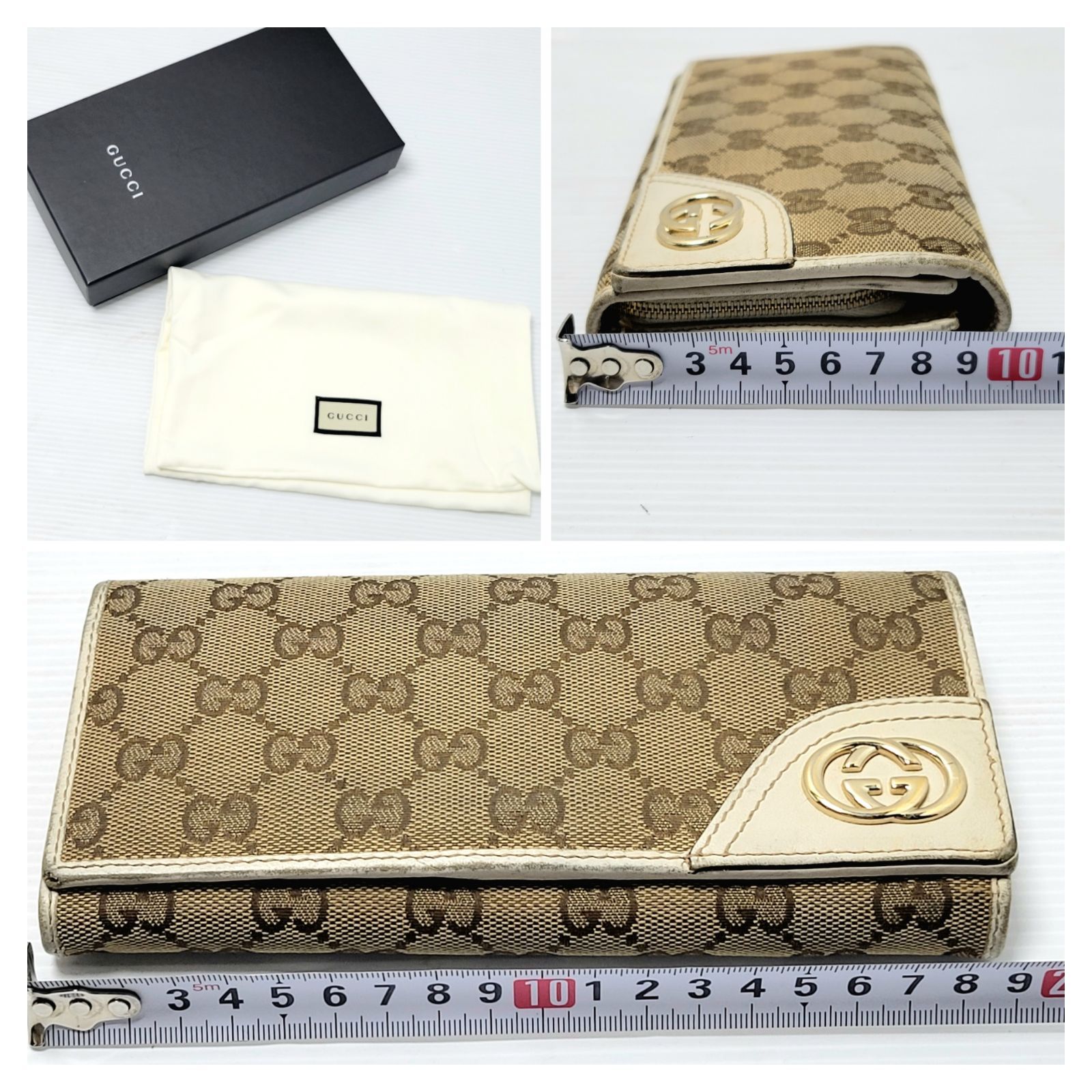 美品】GUCCI 長財布 2点セット GGキャンバス ラウンドファスナー 
