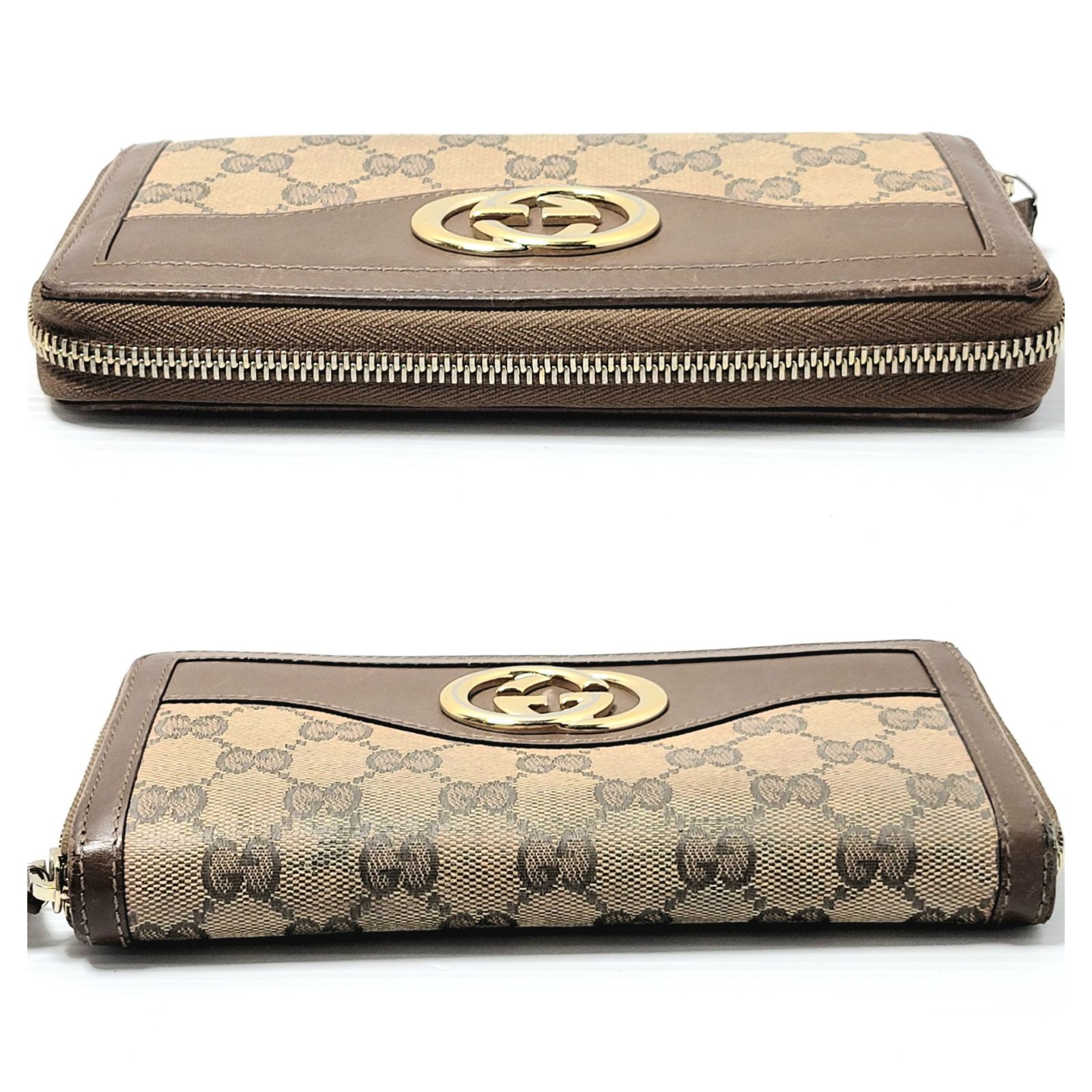 美品】GUCCI 長財布 2点セット GGキャンバス ラウンドファスナー 