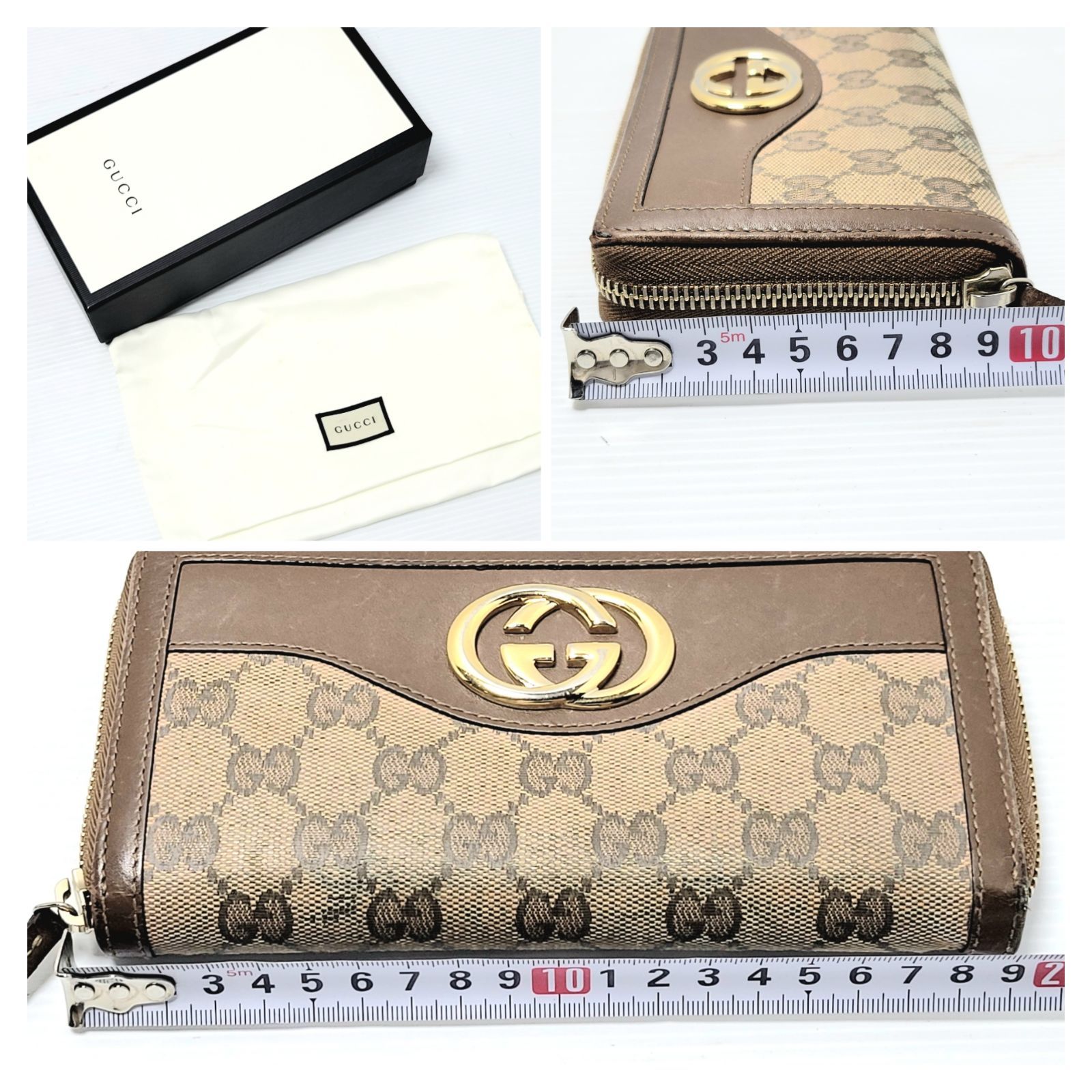 美品】GUCCI 長財布 2点セット GGキャンバス ラウンドファスナー 