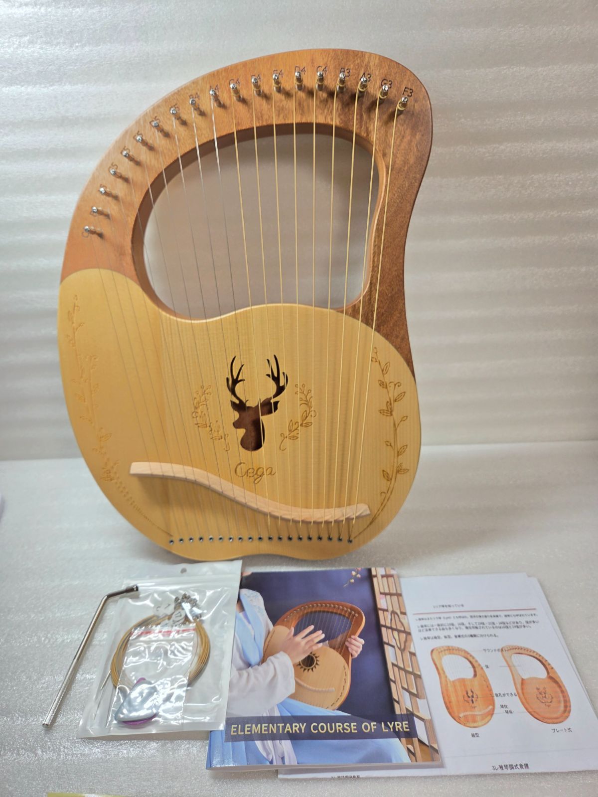 竪琴 ハープ 19弦 木製 初心者向け ウッドハープ - メルカリ