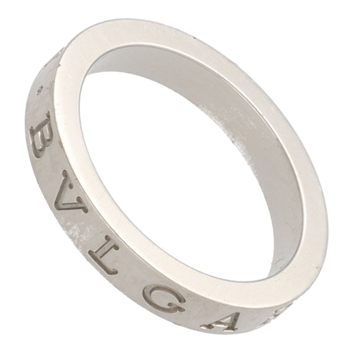 中古】 BVLGARI ブルガリ 結婚指輪 ダブルロゴリング Pt950 ＃50 10号