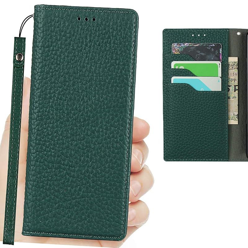 【新品】 Cavor 適応 arrows Alpha ケース 手帳型 F-51F 本革ケース arrows Alpha ケース手帳型ケースカード収納 カバー財布型カード収納スマホケース SH-51F 手帳型ケースライチ紋真皮付きの専属ストラップ同梱なので  0