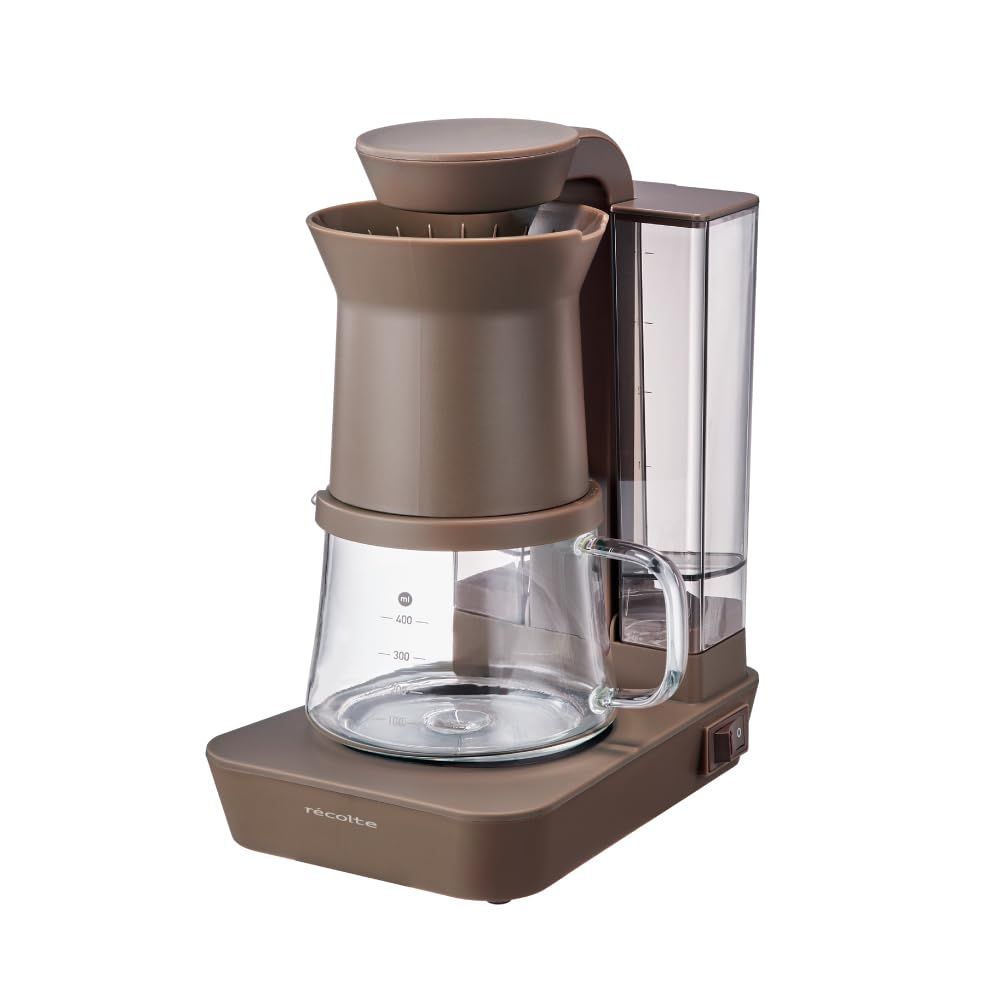 recolte レコルト レインドリップコーヒーメーカー ドリップ式 ドリップコーヒーマシン 約480ml 約4杯用 ハンドドリップも楽しめる2Way パーツを外して洗える オートオフ 自動保温 ブラック モカブラウン(BR)K