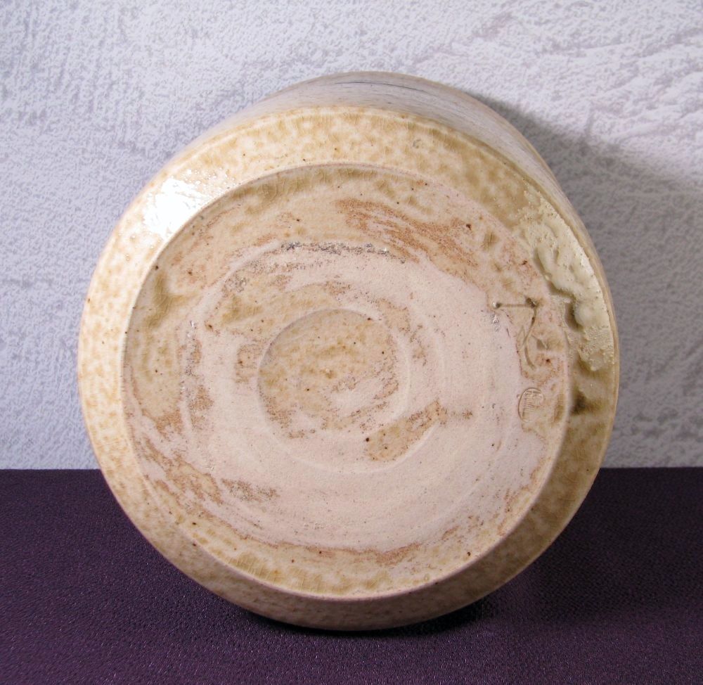 加藤唐三郎造 黄瀬戸 寸胴一重口水指 共箱 極美品 茶道具/26d034