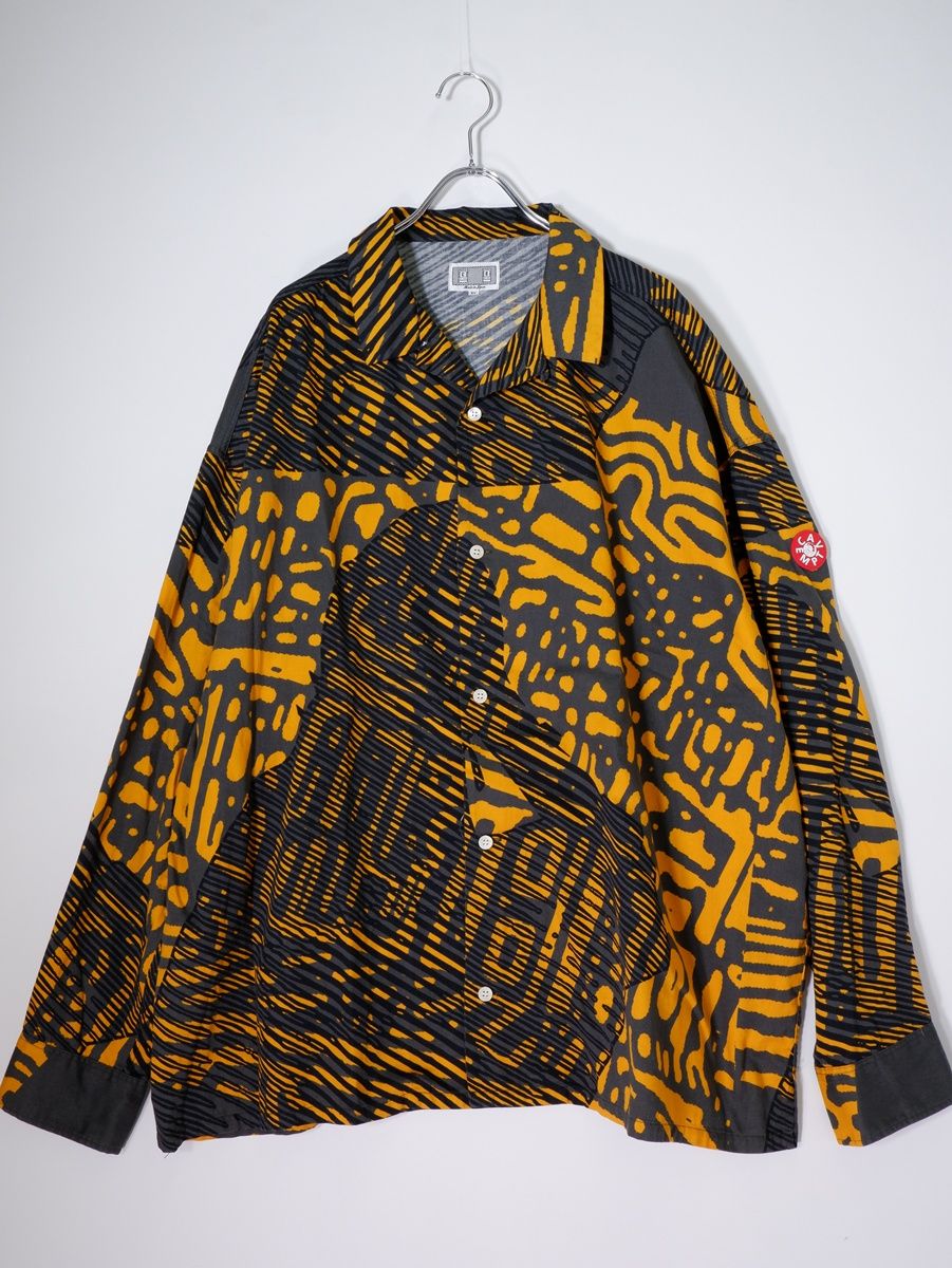 【*た様 C.E. cavempt シーイー イエロー・ブラック バイカラー パ C.E CAVEMPTシーイー SCAN LINE BIG SHIRTビッグシャツ【XL