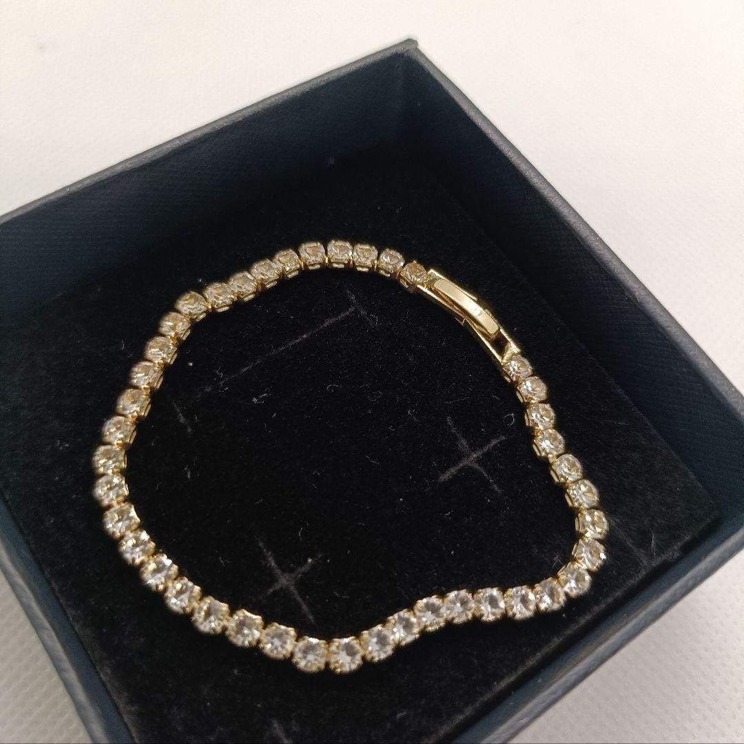 新品✨ モアサナイト ブレスレット 3mm ゴールド 17cm - メルカリ
