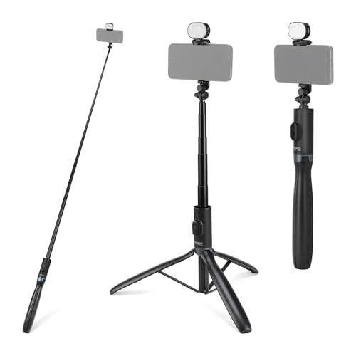 NEEWER ENTRY LEVEL VERSION 自撮り棒三脚 スマホスタンド LEDライト/リモコン付属 iPhone/Android対応 33cm-170cm 伸縮可能 ポータブル トラベルスタンド カメラホルダー ビデオ録画/生放送/動画撮影用 PK