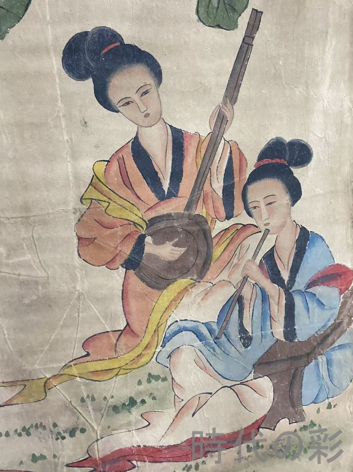 中国人物画 掛け軸 中堂 四尺 手描き 書画 人物図 中国美術 インテリア 中国古美術】旧藏 四尺中堂画 改琦款 人物図 肉筆 手描き 絹本 書画 唐