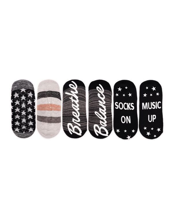 ムクルクス レディース アンダーウェア 靴下 MUK LUKS Womens Studio Socks Criss Cross Ballerina 4PK Blackgrey pack ブラック