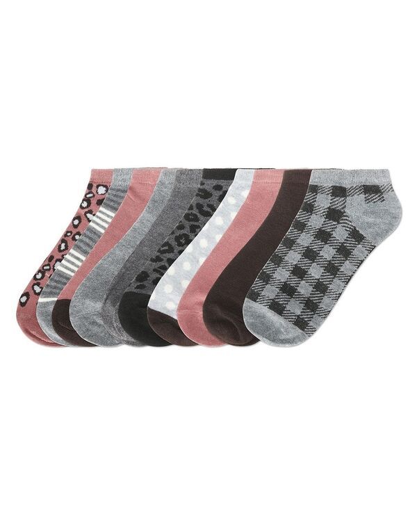 メモイ レディース アンダーウェア 靴下 MeMoi Womens 10 Pair Pack Leopard Low Cut Socks Blush ブラッシュ