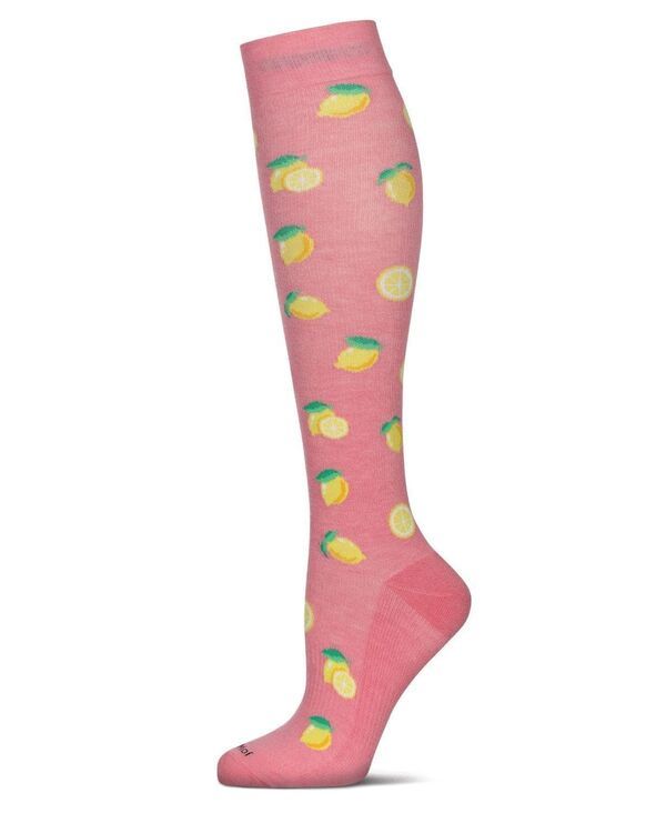メモイ レディース アンダーウェア 靴下 MeMoi Womens Lemons 815MMHGraduated Compression Socks Pink ピンク