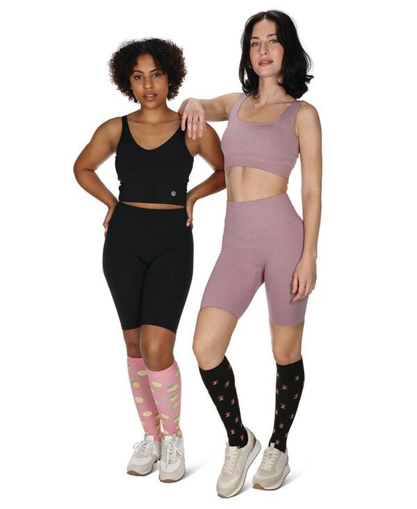 メモイ レディース アンダーウェア 靴下 MeMoi Womens Lemons 815MMHGraduated Compression Socks Pink ピンク