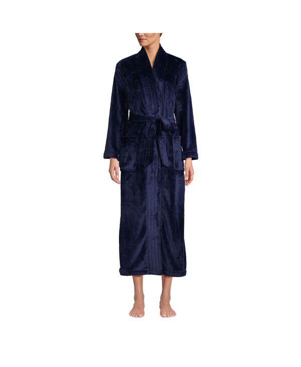 ランズエンド レディース アンダーウェア ナイトウェア プラスサイズ Lands End Womens Cozy Plush Long Wrap Robe Ivory アイボリー