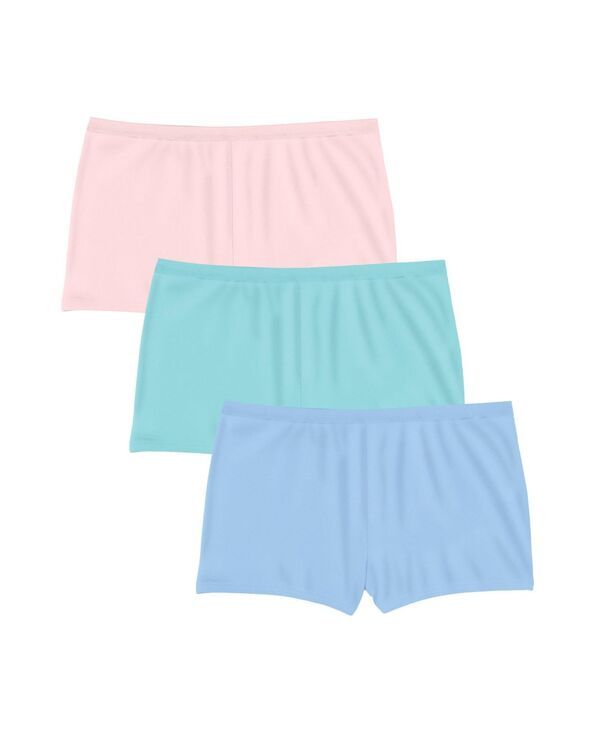 コンフォート チョイス レディース アンダーウェア パンツ プラスサイズ Comfort Choice Plus Size Boy Short 3Pack Pastel pack