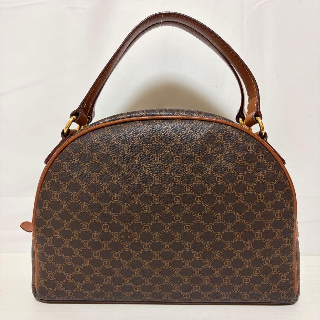 CELINE セリーヌ ハンドバッグ マカダム PVC レザー ブラウン M94 良品