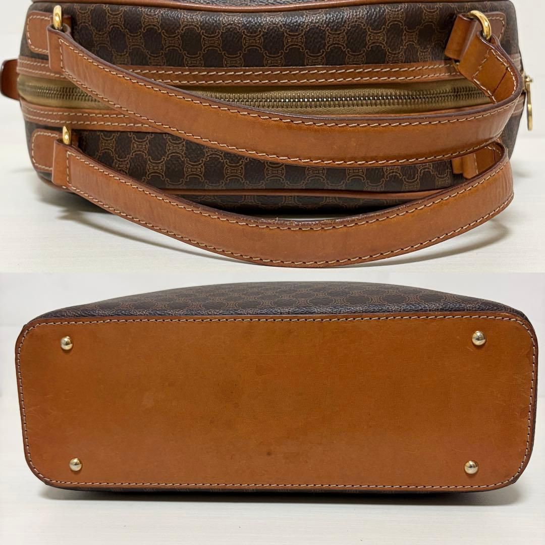 CELINE セリーヌ ハンドバッグ マカダム PVC レザー ブラウン M94 良品 