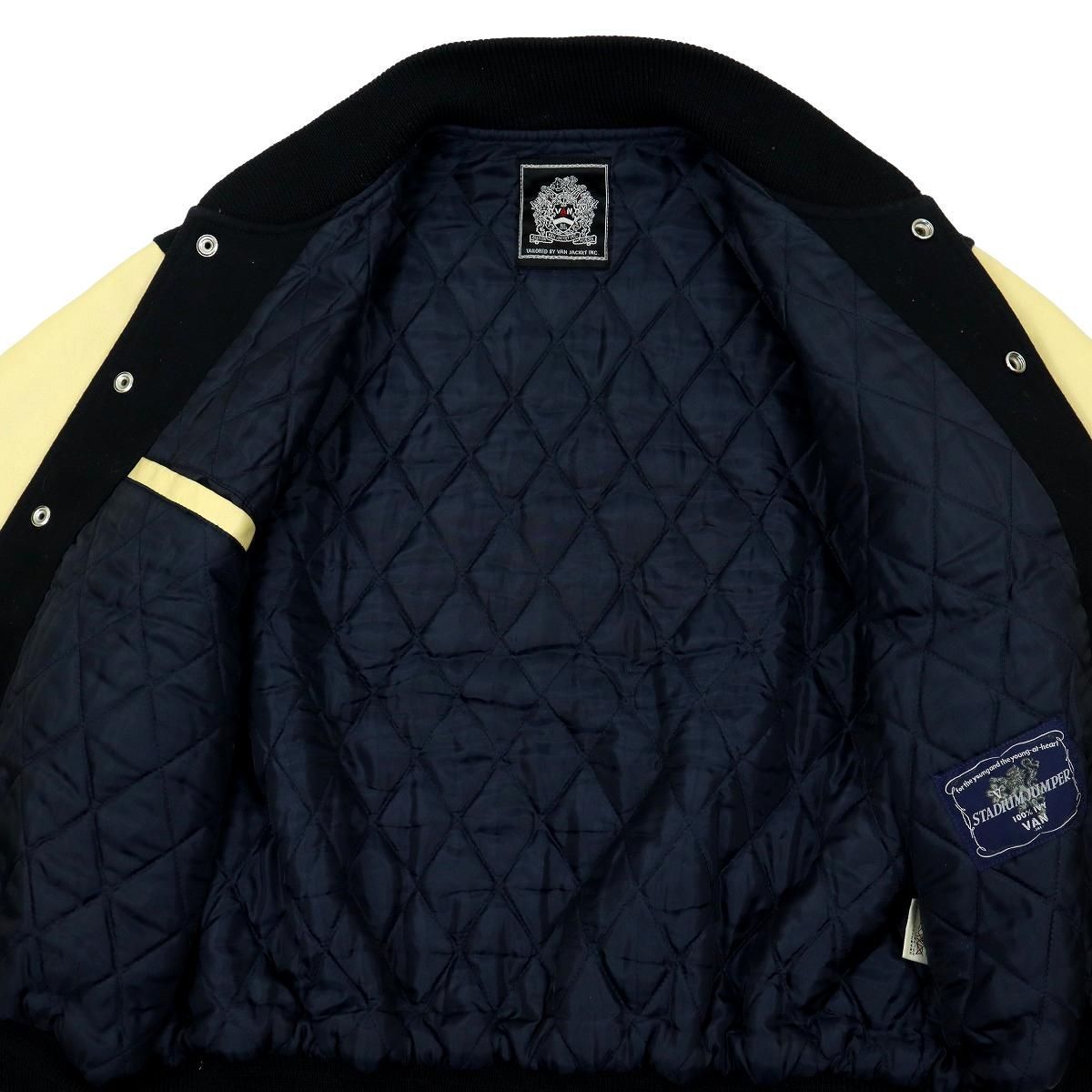 VAN JACKET スタジャン アーチロゴ アワードジャケット レザー 古着 VAN レザージャケット 革ジャン バックロゴ ダメージ 90s オールド