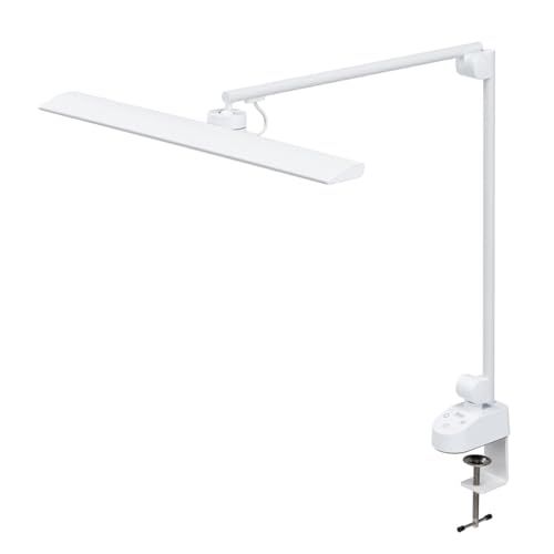 サンワダイレクト デスクライト LED クランプ 広範囲照射 無段階 調光調色 幅45cm ACアダプタ付き 卓上ライト スタンド 勉強 ホワイト 800-LED093W 国内発送