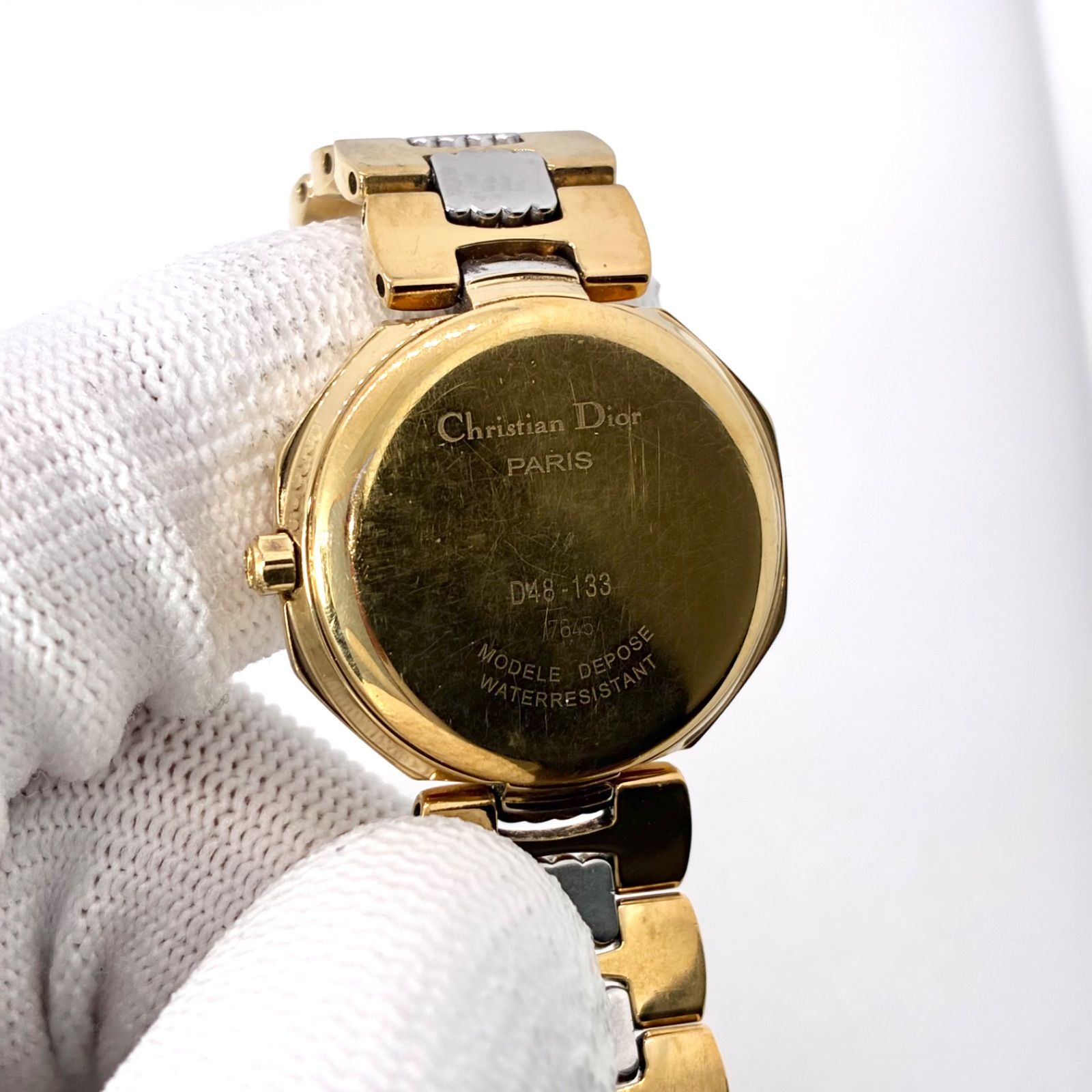 新品電池/超美品】 dior 腕時計 D48-133 レディース ゴールド コンビ