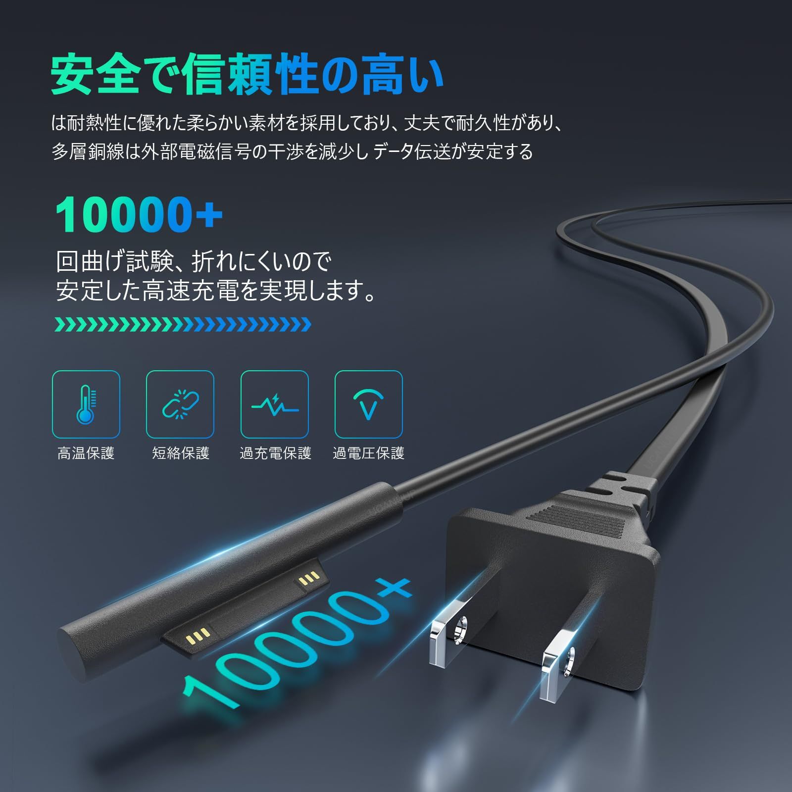 サーフェス充電 Microsoft パソコン 充電器 65W サーフェス Surface