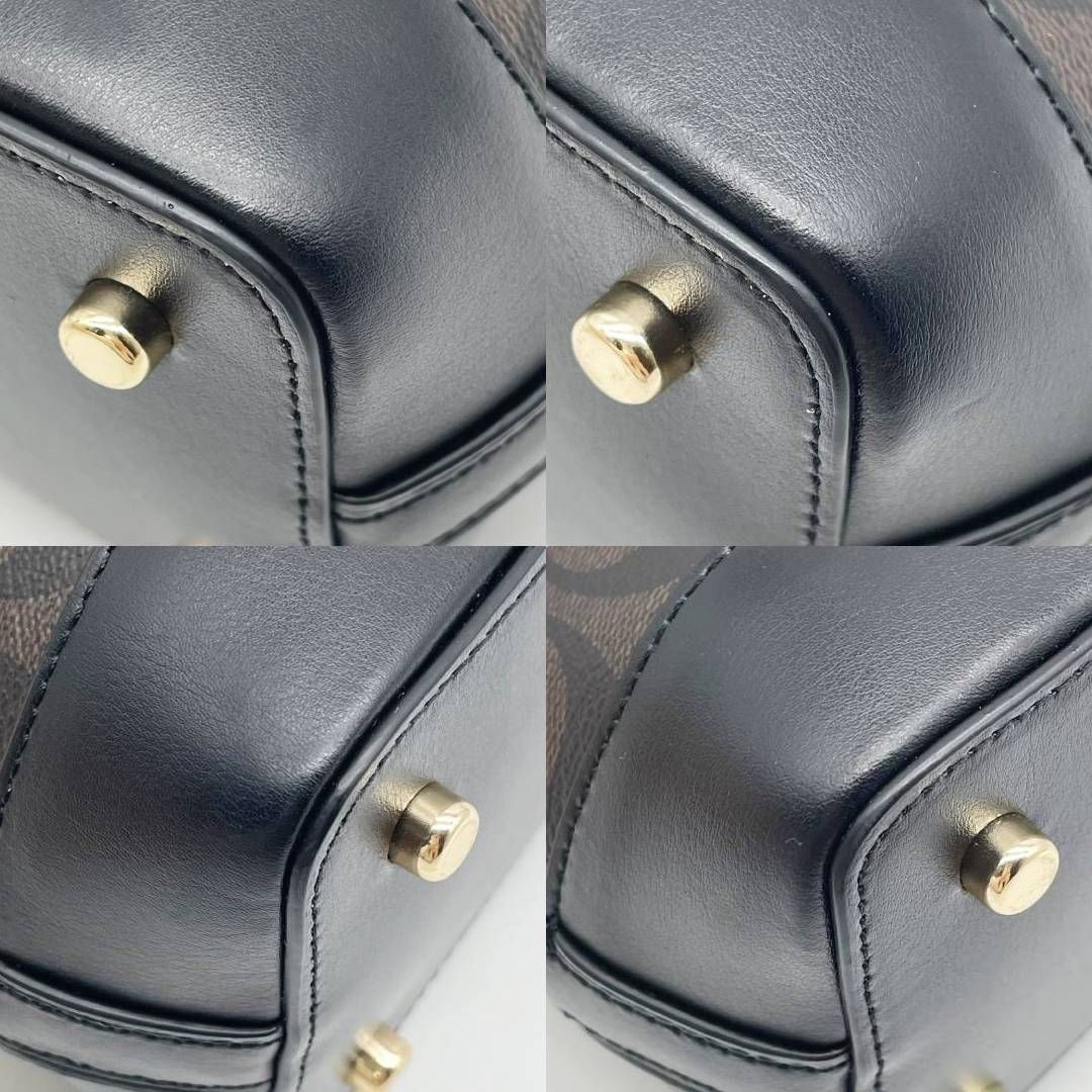 ⭐︎未使用品級⭐︎COACH PVC ×レザー シグネチャーハンドバッグ2way コーチ COACH ハンドバッグ 2WAY サッチェル ドーム型 シグネチャー