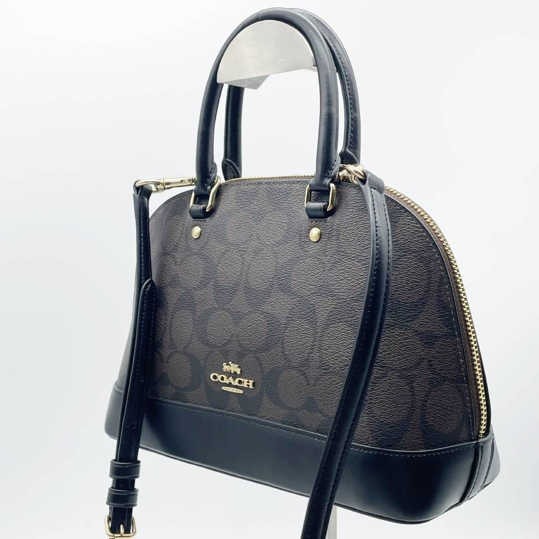 ⭐︎未使用品級⭐︎COACH PVC ×レザー シグネチャーハンドバッグ2way コーチ COACH ハンドバッグ 2WAY サッチェル ドーム型 シグネチャー