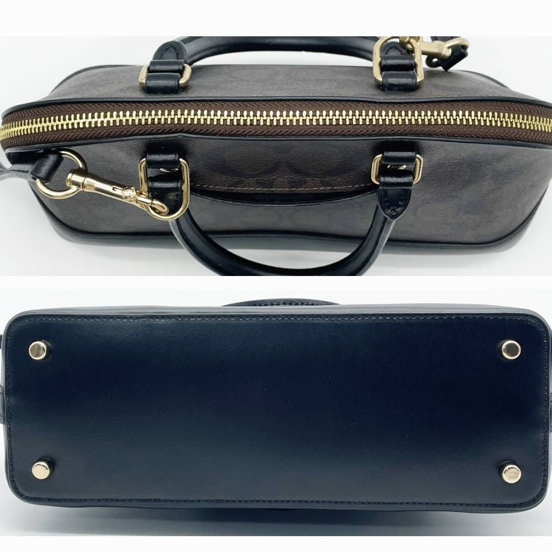 ⭐︎未使用品級⭐︎COACH PVC ×レザー シグネチャーハンドバッグ2way コーチ COACH ハンドバッグ 2WAY サッチェル ドーム型 シグネチャー