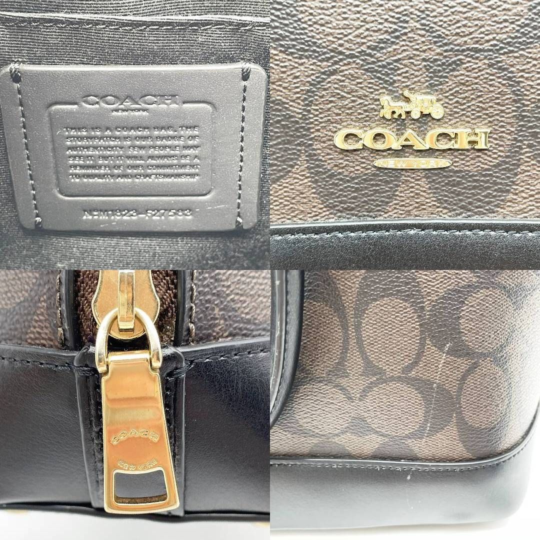 ⭐︎未使用品級⭐︎COACH PVC ×レザー シグネチャーハンドバッグ2way コーチ COACH ハンドバッグ 2WAY サッチェル ドーム型 シグネチャー