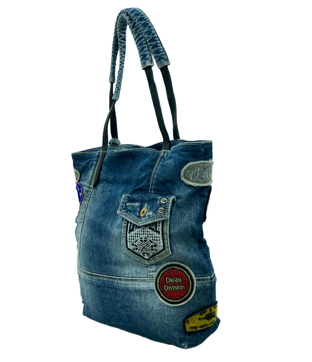 DIESEL　ディーゼル　トートバッグ　デニム　A4サイズ　レザー ハンドバッグ ディーゼル トートバッグ デニム レディース DIESEL - メルカリ