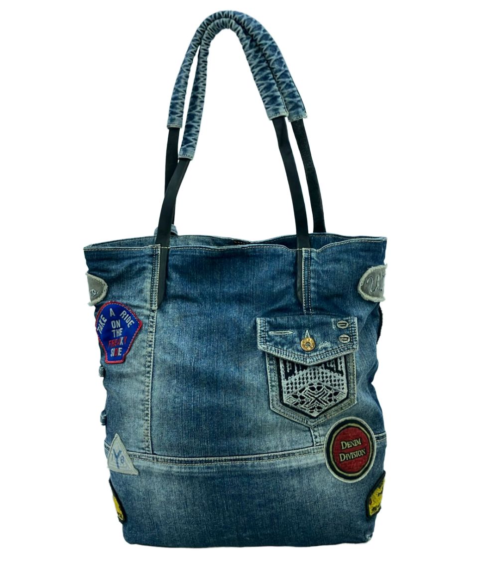 DIESEL　ディーゼル　トートバッグ　デニム　A4サイズ　レザー ハンドバッグ ディーゼル トートバッグ デニム レディース DIESEL - メルカリ