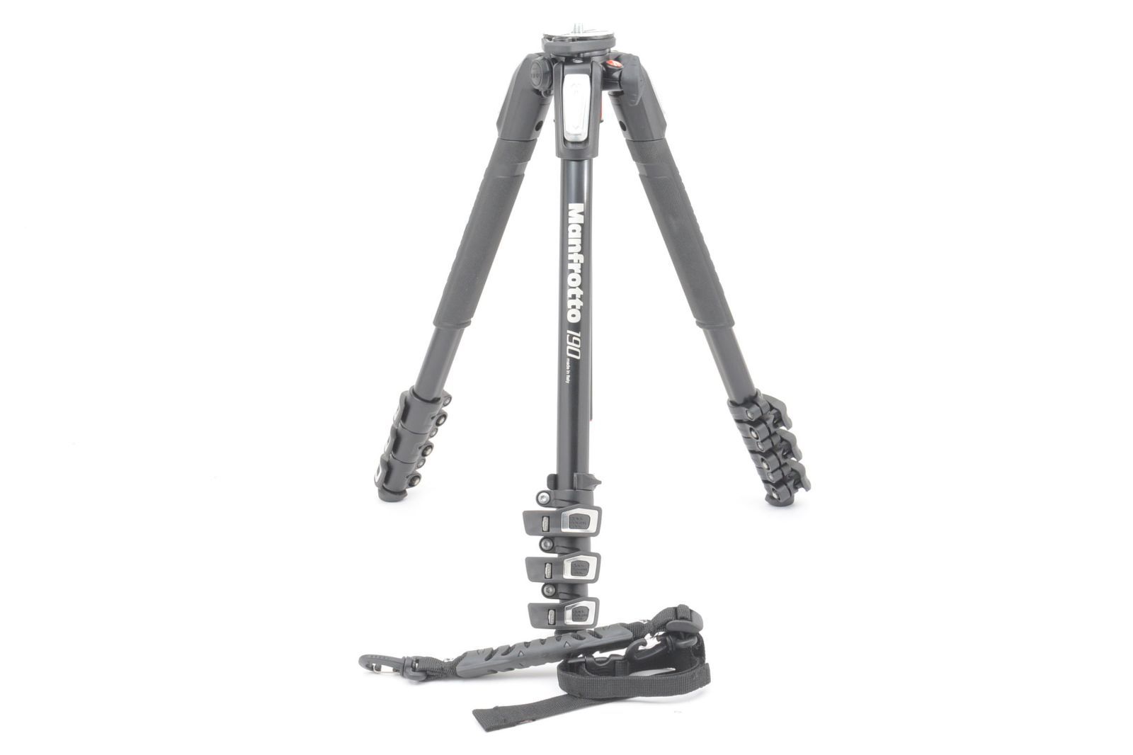 ★美品★ マンフロット Manfrotto MT190XPRO4 190シリーズ アルミ 4段 458HLストラップ付 三脚 ARYM6103 #35