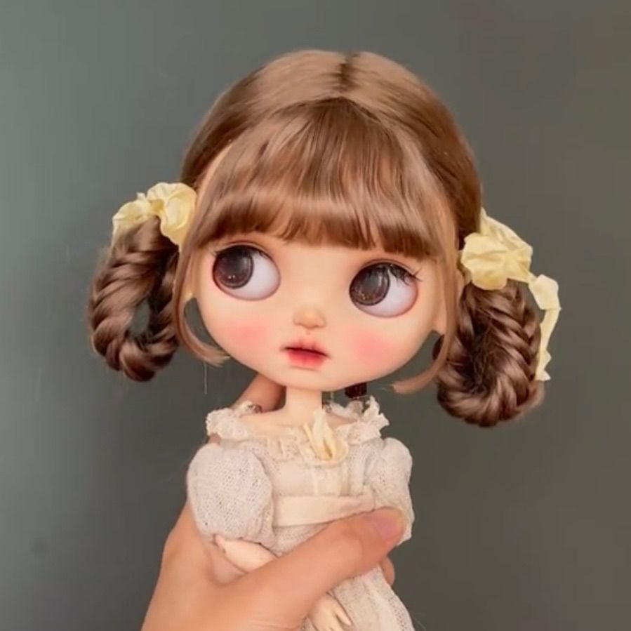 ブライス ウィッグ モヘアウィッグ 海外作家 ドーナツお団子