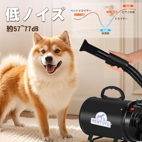 NEWTRY ペットドライヤー 犬用 ペット用 ドライヤー ブロワー 送風機