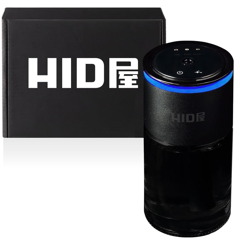 HID屋 車 アロマディフューザー B 大容量500mAh 160mL 自動ON/OFF コードレス ホワイトムスクの香り 芳香剤 消臭 カーディフューザー 国内発送