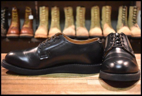 【8D 美品 25年】レッドウィング 101 ポストマン シューズ 黒 ブラック シャパラル ローカット 短靴 ブーツ redwing HOPESMORE【GD450】