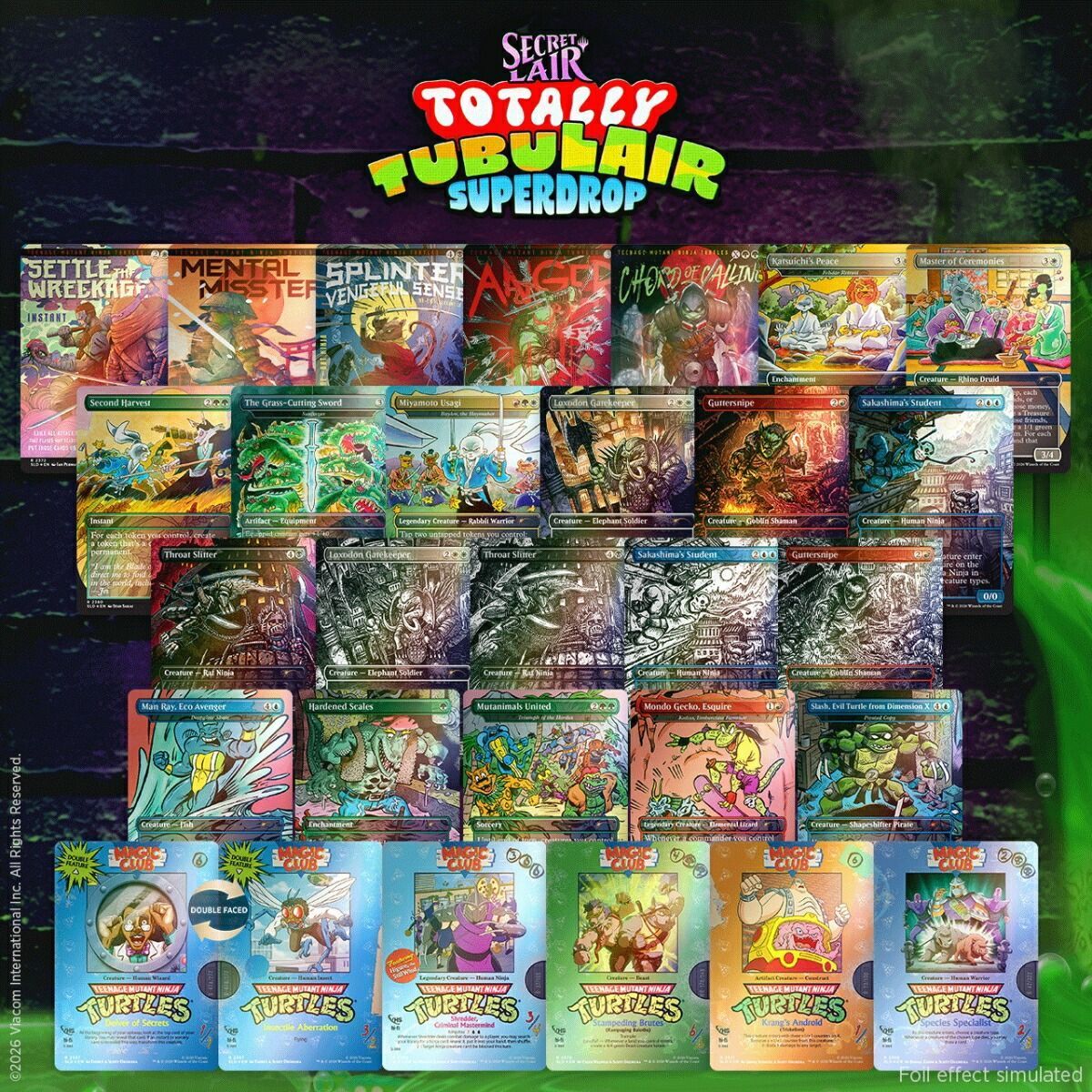 Secret Lair Totally Tubulair Superdrop Turtle Power Foil Bundle