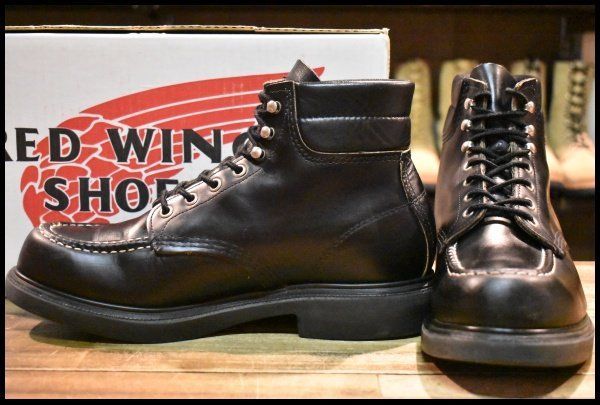 【9D 箱付 良品 羽タグ】レッドウィング 8133 スーパーソール 黒 ブラッククローム モックトゥ ブーツ redwing HOPESMORE【GD452】