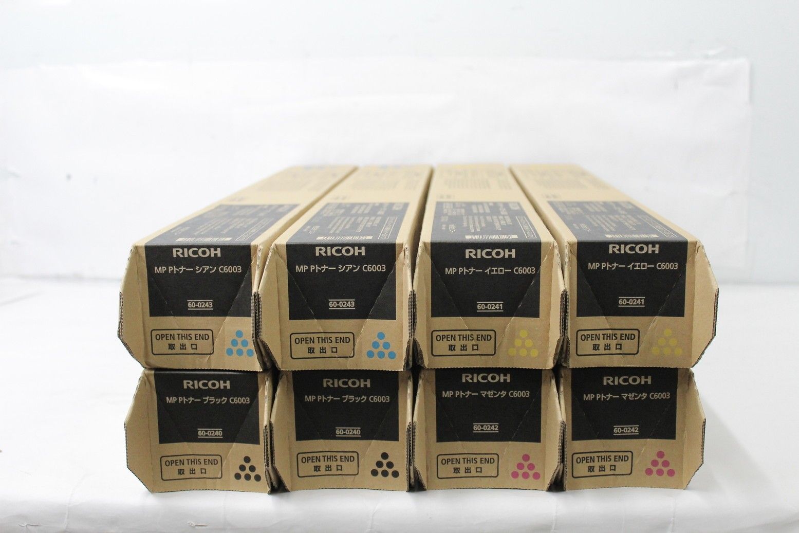 未使用 RICOH 純正 トナー C6003 4色8本（シアン・マゼンタ・イエロー・ブラック×各2） リコー　ITHX88PMX6IL-D-G16-byebye