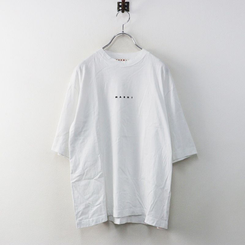 JPタグ 2023SS マルニ MARNI THJE0263P1 USCS87 ロゴTシャツ 38＼ホワイト カットソー クルーネック【2400014954210】