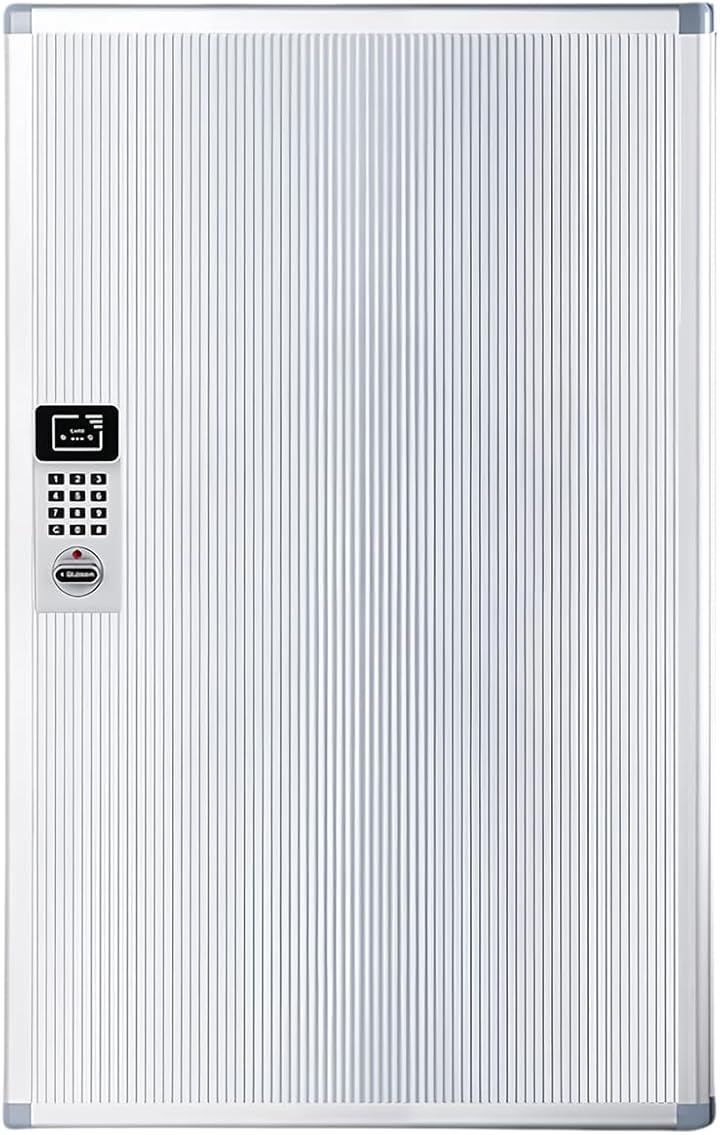 AOVOCO キーボックス 壁掛け 暗証番号/センサー テンキー 電池式 非常解錠キー付き keybox 鍵収納ボックス セキュリティキーボックス 省スペース 会社 事務所 業務用 オフィス 盗難防止 (96個収容)