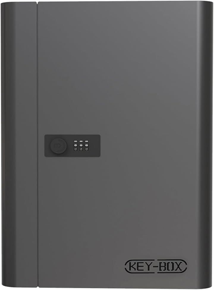 AOVOCO セキュリティキーボックス 壁掛け 暗証番号 ダイヤル式 3桁 keybox 鍵収納 鍵置き 防犯 盗難防止 会社 事務所 業務用 オフィス 車 玄関 別荘 アパート用 (ブラック, 48キー)