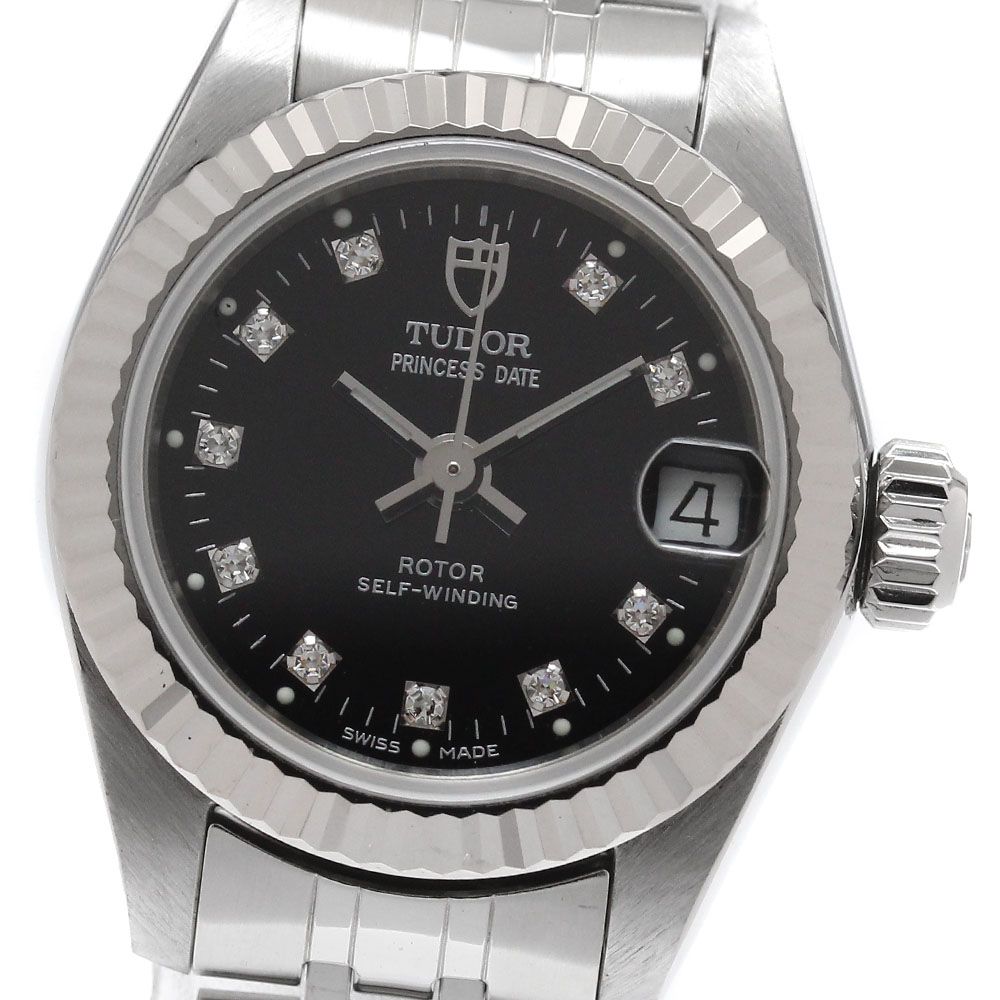 チュードル TUDOR 92514 プリンセスデイト WGベゼル 10P 自動巻き レディース 保証書付き_950623