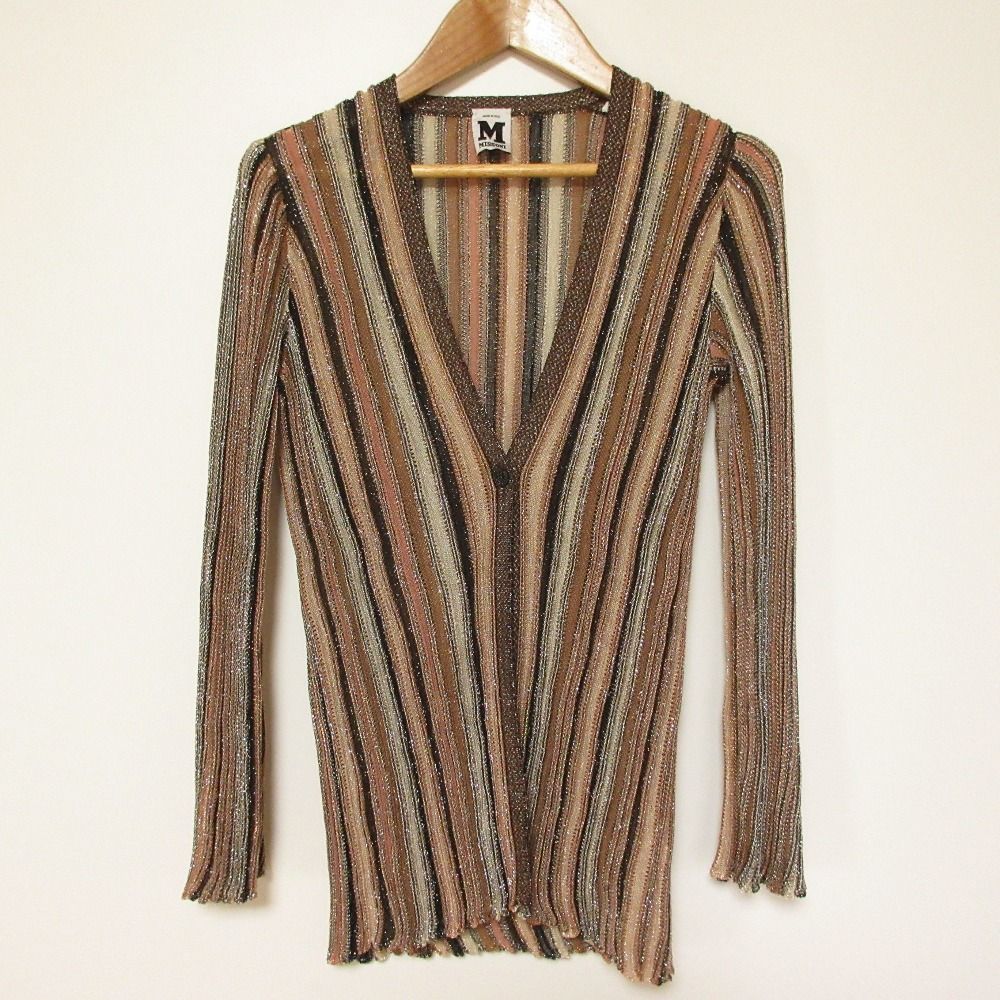 エムミッソーニ M MISSONI カーディガン 中古・古着通販】MISSONI (ミッソーニ) カーディガン ブラウン サイズ