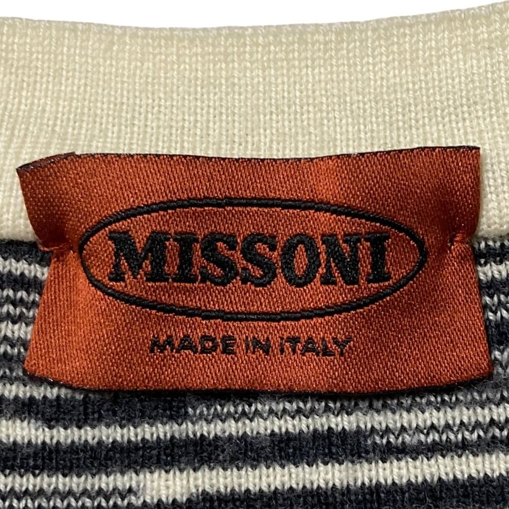 美品 MISSONI ミッソーニ ボーダーニットカーディガン 40 ブラック