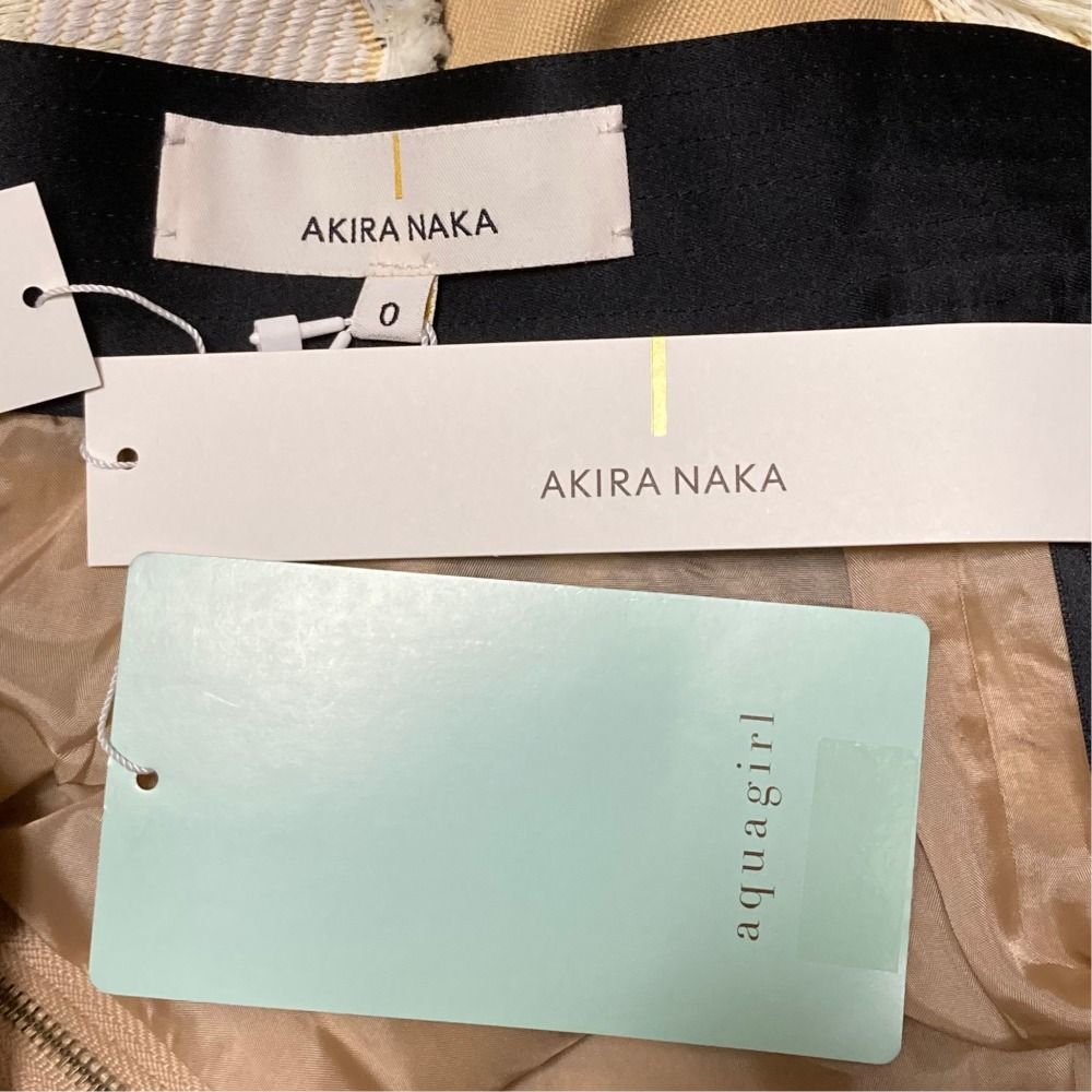 アキラナカ プリントスカート タグ付き未使用品72,450円 未使用 AKIRANAKA アキラナカ フリンジジャガード ロングスカート