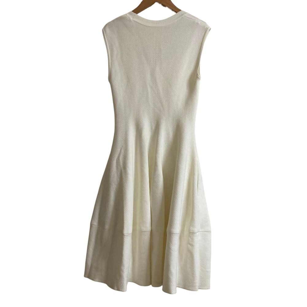 美品 FOXEY フォクシー ノースリーブ ピケニット ワンピース 33785